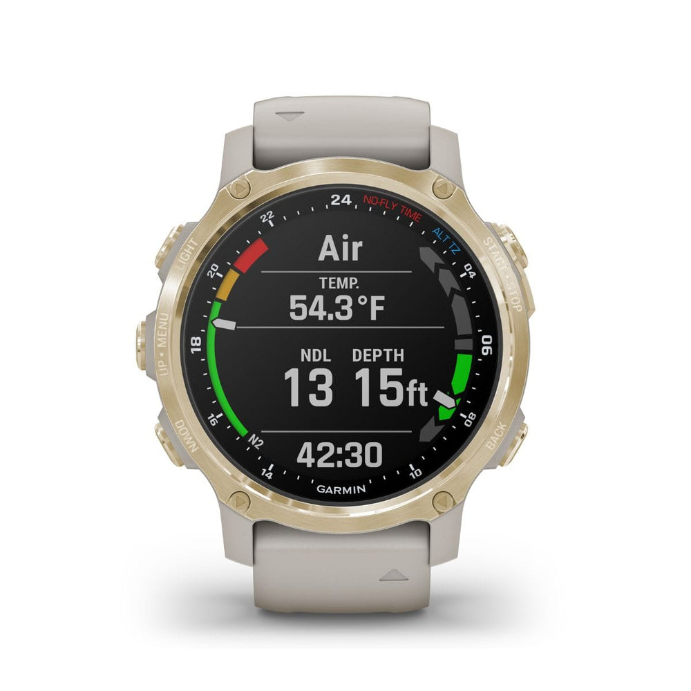 Garmin Garmin Descent™ Mk2S Light Gold with Light Sand Silicone Band - Oyster Diving