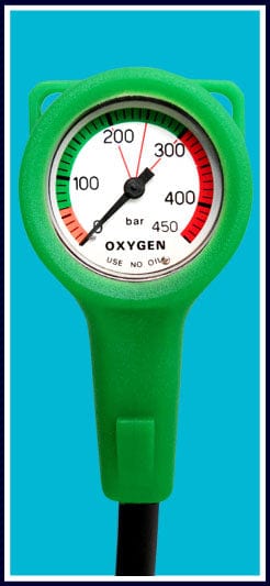 Nautilus Nautilus Oxygen SPG 15cm Hose - Green by Oyster Diving Shop