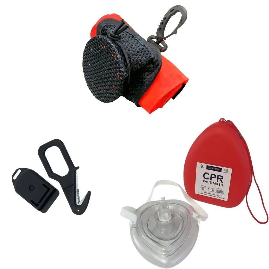 Rescue Diver Package: Beaver delayed SMB with reel, Beaver trigger line cutter and emergency CPR pocket mask