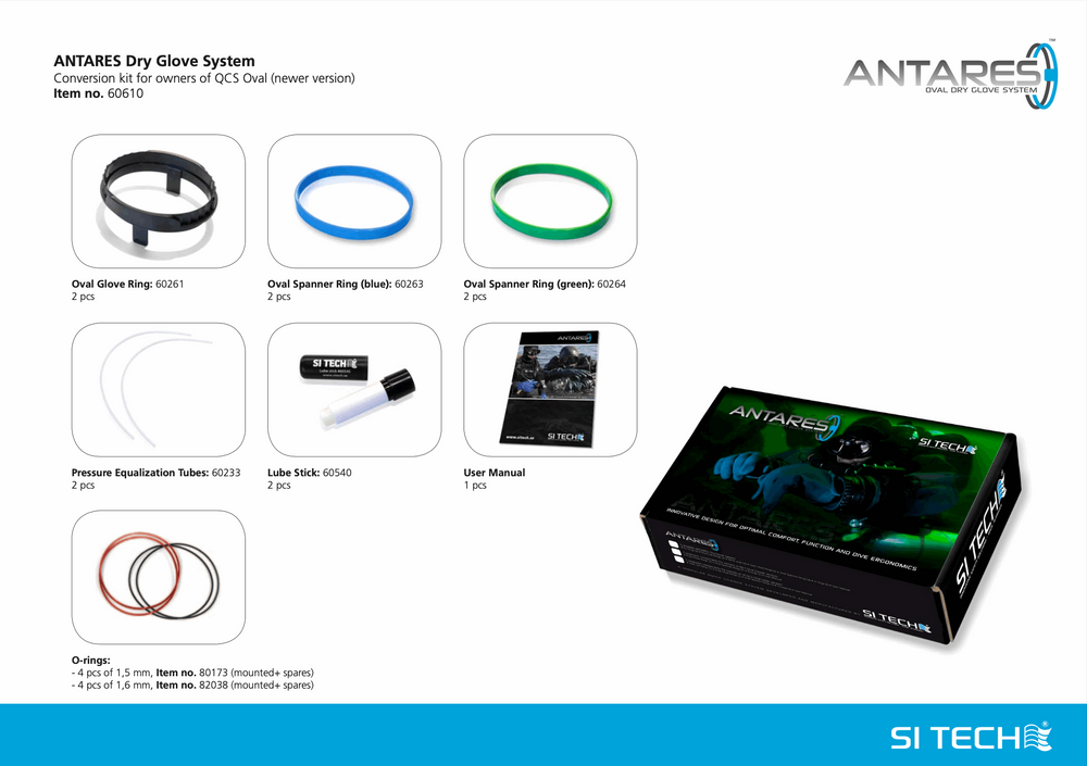 SiTech SiTech Antares Set (Glove and Spanner Rings) - Oyster Diving