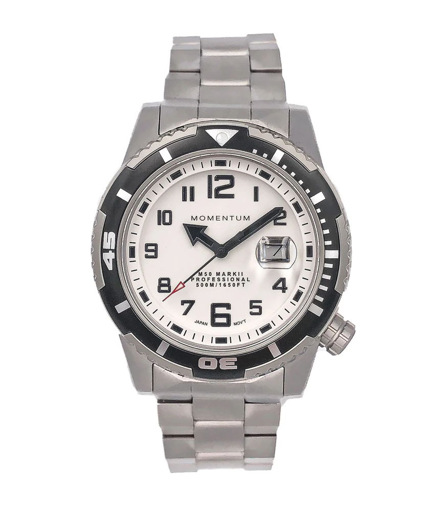 Momentum Momentum M50 MARK II, SS, SAPPHIRE, LRG, LUMINOUS, STEEL BRACELET by Oyster Diving Shop