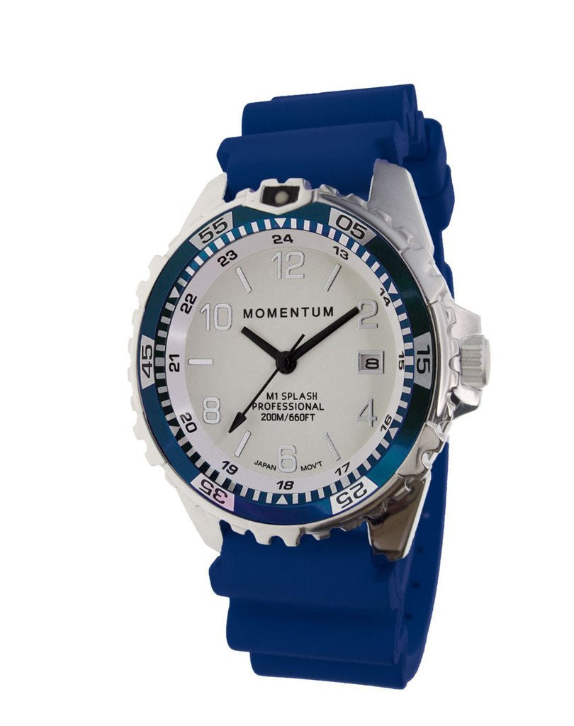 Momentum Momentum SPLASH, SS, WHITE/BLUE, BLUE 'TWIST' RUBBER by Oyster Diving Shop