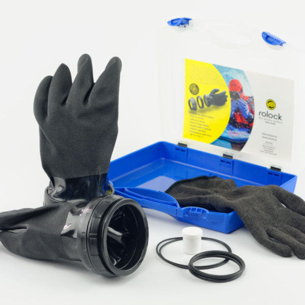 Rolock RoLock 3 with Pre-mounted Black PVC Gloves with Removable Inner Liner - Oyster Diving