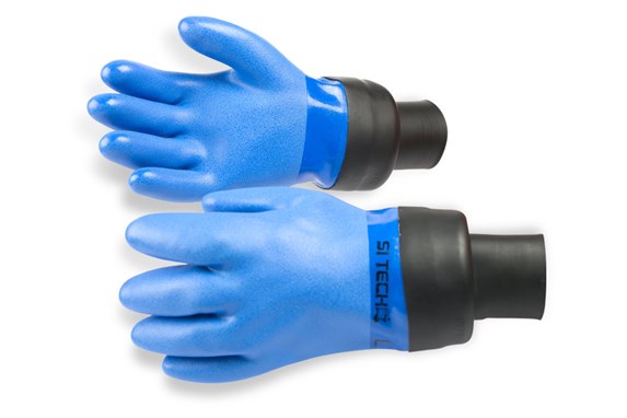 SiTech SiTech Blue PVC glove bottle neck, with liner - L - pair - Oyster Diving