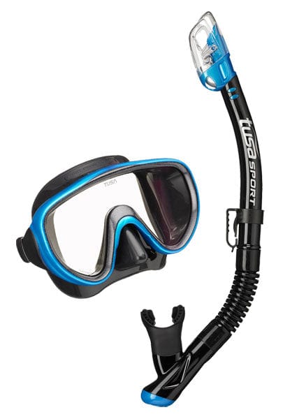 Tusa TUSA Serene Snorkel Set (Adult) Fishtail Blue (BK/FB) - Oyster Diving