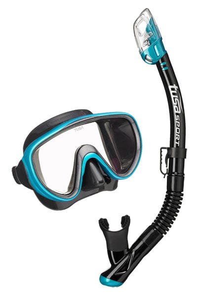 Tusa TUSA Serene Snorkel Set (Adult) Ocean Green (BK/OG) - Oyster Diving