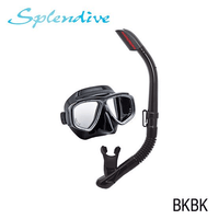 Tusa TUSA Splendive Snorkel Set (Adult) Black/Black (Black/Black) - Oyster Diving